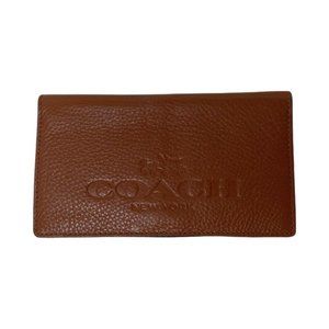 Coach Check-Book Cover Pebbled Leather